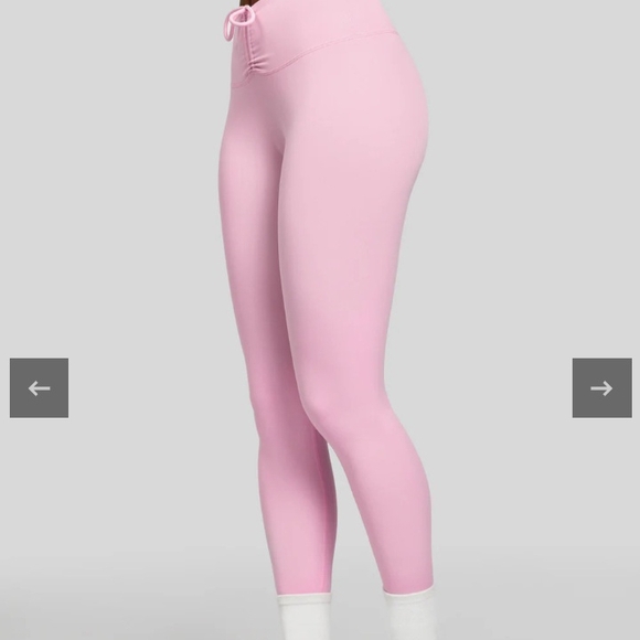Bubble Gum Pink Tied Front Leggings From The Better Me Store. Brand New. - Picture 3 of 7